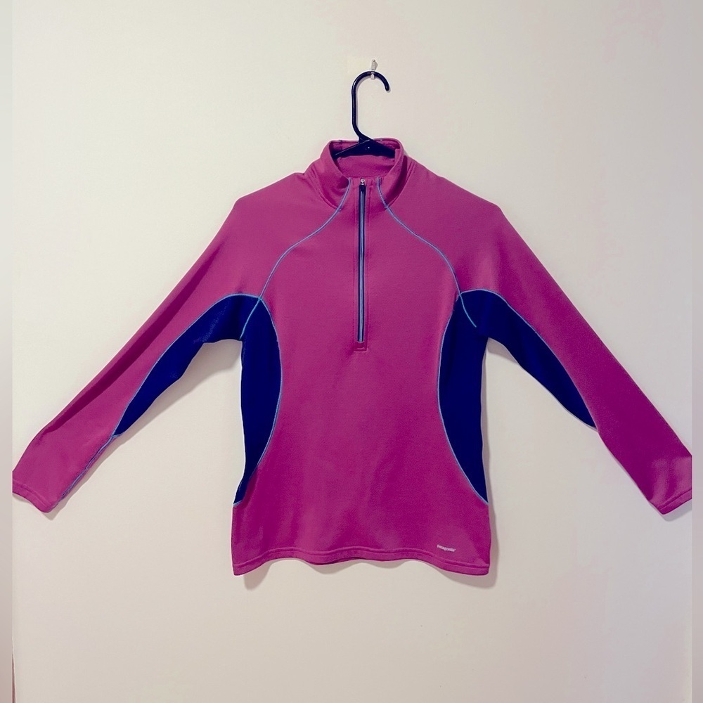 Patagonia Midweight Capilene 1/4 Zip Top Pink and Blue Women’s S